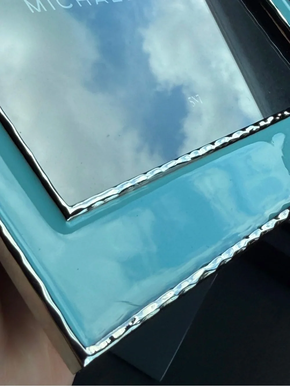 Michael Aram Light Blue Enamel Frame with Silver Animal Accents